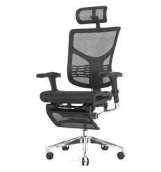 Ортопедическое кресло Expert Star с подножкой, черный каркас, сетка черная фото 1