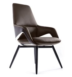 Кресло для посетителя RV DESIGN Aura-ST FK005-C темно-коричневый, кожа фото 1