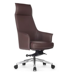 Кресло для руководителя RV DESIGN Rosso A1918 коричневый, алюминий, кожа фото 1