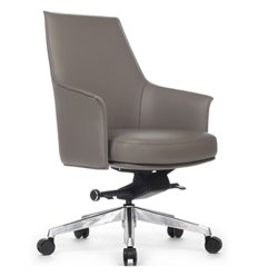 Кресло для руководителя RV DESIGN Rosso-M B1918 серый, алюминий, кожа фото 1