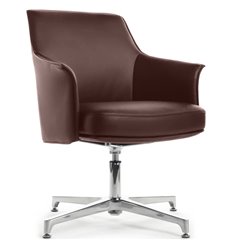 Кресло для посетителя RV DESIGN Rosso-ST C1918 коричневый, алюминий, кожа фото 1