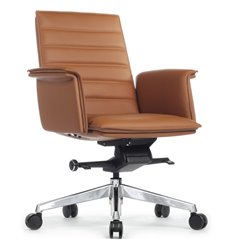 Кресло для руководителя RV DESIGN Rubens-M B1819-2 светло-коричневый, алюминий, кожа фото 1
