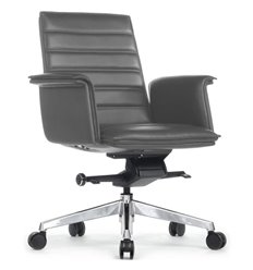 Кресло для руководителя RV DESIGN Rubens-M B1819-2 антрацит, алюминий, кожа фото 1