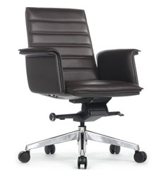 Кресло для руководителя RV DESIGN Rubens-M B1819-2 темно-коричневый, алюминий, кожа фото 1