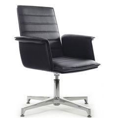 Кресло для посетителя RV DESIGN Rubens-ST С1819-2 черный, алюминий, кожа фото 1