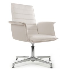 Кресло для посетителя RV DESIGN Rubens-ST С1819-2 светло-серый, алюминий, кожа фото 1
