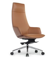 Кресло для руководителя RV DESIGN Spell A1719 светло-коричневый, алюминий, кожа фото 1