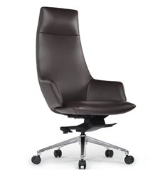 Кресло для руководителя RV DESIGN Spell A1719 темно-коричневый, алюминий, кожа фото 1