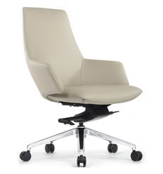 Кресло для руководителя RV DESIGN Spell-M B1719 светло-серый, алюминий, кожа фото 1