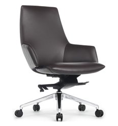 Кресло для руководителя RV DESIGN Spell-M B1719 темно-коричневый, алюминий, кожа фото 1