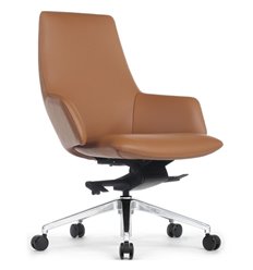 Офисное кресло RV DESIGN Spell-M B1719 светло-коричневый, алюминий, кожа фото 1