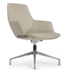 Кресло для посетителя RV DESIGN Spell-ST C1719 светло-серый, алюминий, кожа фото 1