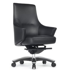 Офисное кресло RV DESIGN Jotto-M B1904 черный, алюминий, кожа фото 1