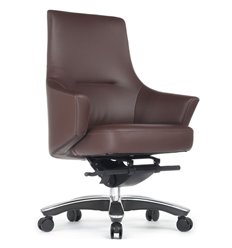 Кресло для руководителя RV DESIGN Jotto-M B1904 коричневый, алюминий, кожа фото 1