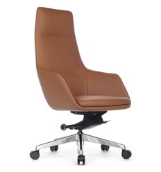 Кресло для руководителя RV DESIGN Soul A1908 светло-коричневый, алюминий, кожа фото 1