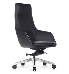 Кресло для руководителя RV DESIGN Soul A1908 черный, алюминий, кожа фото 1
