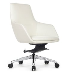 Кресло для руководителя RV DESIGN Soul-M B1908 белый, алюминий, кожа фото 1