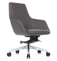 Кресло для руководителя RV DESIGN Soul-M B1908 антрацит, алюминий, кожа фото 1