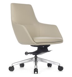 Кресло для руководителя RV DESIGN Soul-M B1908 светло-серый, алюминий, кожа фото 1