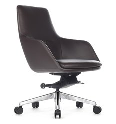 Кресло для руководителя RV DESIGN Soul-M B1908 темно-коричневый, алюминий, кожа фото 1