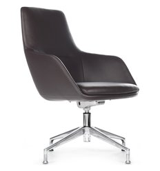 Кресло для руководителя RV DESIGN Soul-ST С1908 темно-коричневый, алюминий, кожа фото 1