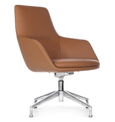 Кресло для руководителя RV DESIGN Soul-ST С1908 светло-коричневый, алюминий, кожа фото 1