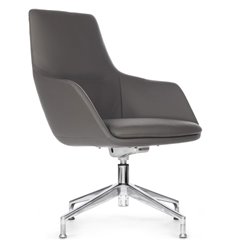 Кресло для руководителя RV DESIGN Soul-ST С1908 антрацит, алюминий, кожа фото 1