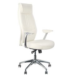Кресло для руководителя RV DESIGN Orlando А9184 белое, алюминий, экокожа фото 1