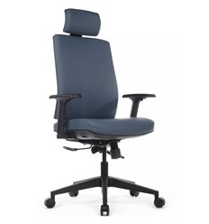 Кресло для руководителя RV DESIGN Boston KB023H синее, экокожа фото 1