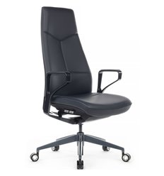 Дизайнерское кресло RV DESIGN Zen-01E синяя кожа, черный металл фото 1
