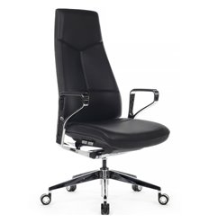 Кресло для руководителя RV DESIGN Zen-01E черная кожа, хром фото 1
