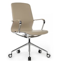 Кресло для руководителя RV DESIGN Bond FK007-B11-P светло-бежевый, алюминий, экокожа фото 1