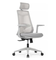 Кресло для руководителя RV DESIGN Gem 6230A-HS серое, сетка/ткань фото 1