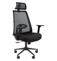 Эргономичное кресло для руководителя CHAIRMAN 535 BLACK сетка/ткань черный фото 1