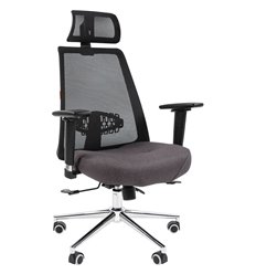 Офисное кресло CHAIRMAN 535 LUX сетка/ткань черный/серый фото 1