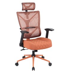 Ортопедическое кресло руководителя CHAIRMAN CH566 сетка/ткань, оранжевый фото 1