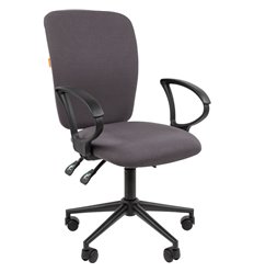 Компьютерное кресло CHAIRMAN 9801 BLACK ткань Т13 серый, фото 1