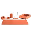 Настольный набор Бизнес, 6 предметов, кожа Сuoietto, цвет оранжевый фото 1