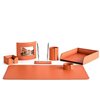 Настольный набор Бизнес, 7 предметов, кожа Сuoietto, цвет оранжевый фото 1