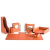 Настольный набор Бизнес, 9 предметов, кожа Сuoietto, цвет оранжевый фото 1