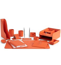 Настольный набор Бизнес, 17 предметов, кожа Cuoietto, цвет оранжевый фото 1