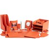 Настольный набор Бизнес, 21 предмет, кожа Сuoietto, цвет оранжевый фото 1