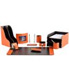 Настольный набор Бизнес, 13 предметов, кожа Сuoietto, цвет оранжевый/шоколад фото 1