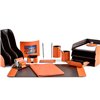 Настольный набор Бизнес, 16 предметов, кожа Сuoietto, цвет оранжевый/шоколад фото 1