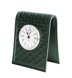 Часы настольные с циферблатом D85, кожа Cuoietto Treccia/зеленый фото 1