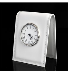 Часы настольные с циферблатом D85, кожа Cuoietto белый фото 1