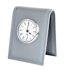 Часы настольные с циферблатом D85, кожа Cuoietto серый фото 1