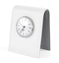 Часы настольные с циферблатом D85, кожа Cuoietto серый/белый фото 1