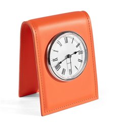 Часы настольные с циферблатом D103, кожа Cuoietto оранжевый