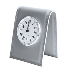 Часы настольные с циферблатом D103, кожа Cuoietto серый фото 1